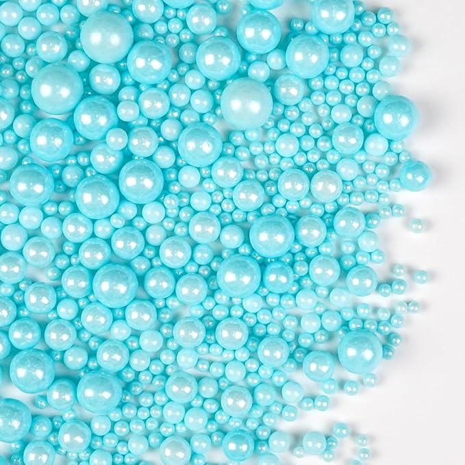 Blue Pearl Sprinkles for Cake Decorating, Edible Baking Candy, 150g/5.29oz Mix Size, Cake Topper Decorations, Cupcake, Foodgrade for Kid's Birthday Christmas Party