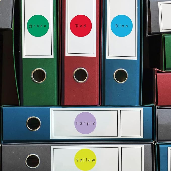 SHYGO® 1“ Transparent Circle Dot Stickers Color Coding Labels, 1000PCS 2 Rolls