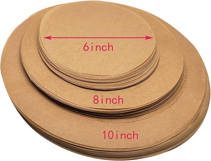 300 Sheets Round Baking Parchment Paper, 6, 8, 10 Inch Non-Stick Cake Pan Parchment Liner for Baking, Grilling and Steaming Bread