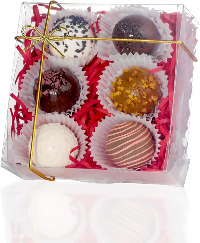 15PCS 5" x5x2 Inches Full Clear Chocolate Covered Strawberries Boxes Cookies Boxes Mini Bundt Cake Box Pie Boxes Cinnamon Roll Treat Boxes Chocolate Truffle Box Party Wedding Favor