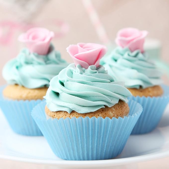 Eoonfirst Standard Size Baking Cups Valentine's Day Party Cupcake Liners 200 Pcs (Light Blue)