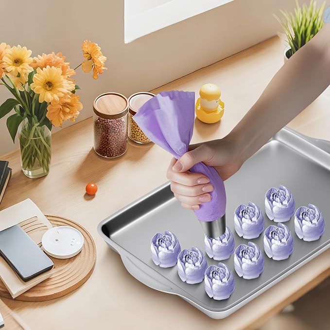 7 Pieces Extra Large Russian Piping Tips, Stainless Steel Icing Frosting Flower Piping Tips, Floral Cake Decorating Nozzle for Cookie Pastry Frosting Cream Baking Cupcake