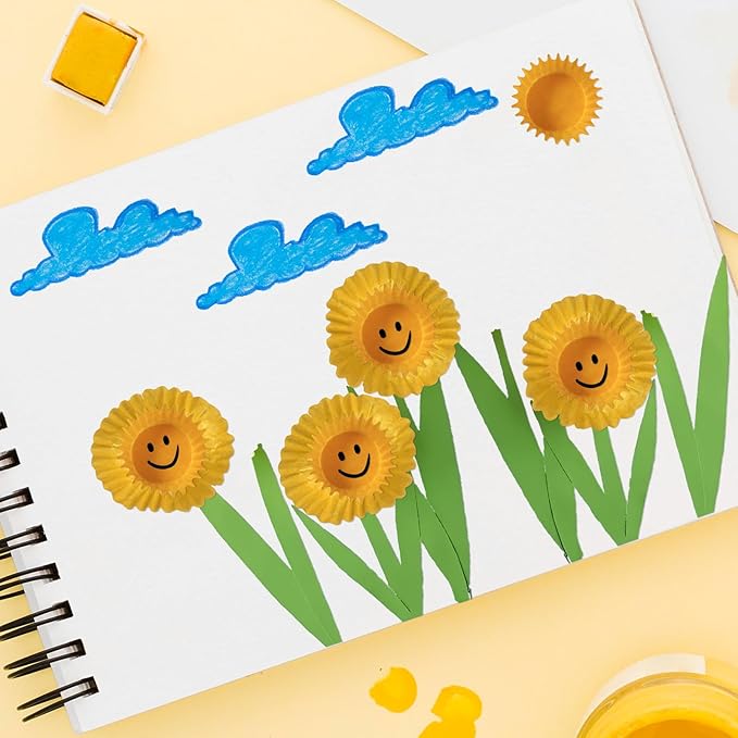 1000pcs Mini Cupcake Liners Small Muffin Liners Candy Paper Cups Cupcake Wrappers Baking Cups for Wedding Birthday Holiday Party Baby Shower, Yellow