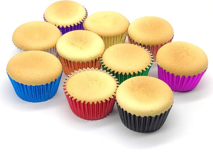 Standard Blue Foil Cupcake Liners Muffin Baking Cups for Party and More, 100-Count