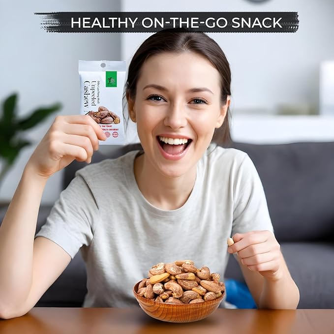 DELUXNUTS Salted Cashews with Skin (9 Packs), Whole Cashew Nuts, Individual Packs, Healthy Snack for Kids & Adults, Good Source of Protein, Gluten-Free
