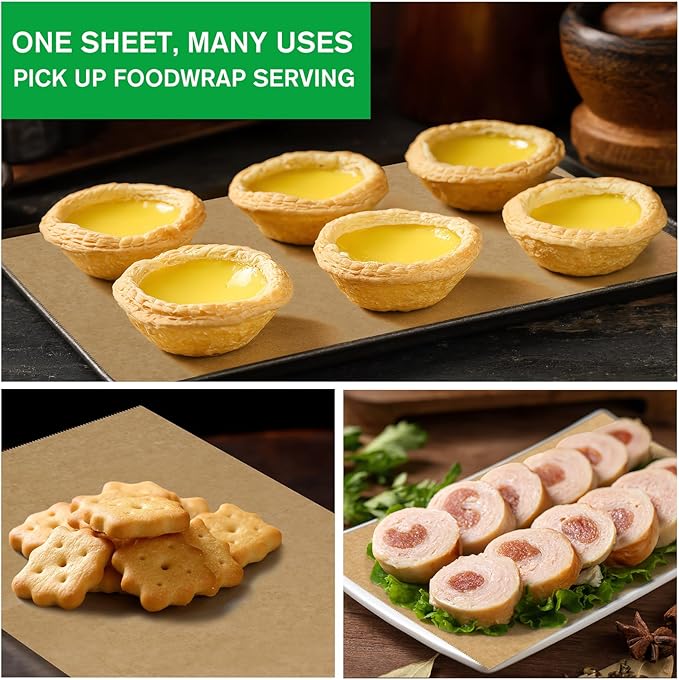 EcoDispose Precut POP UP Deli Paper Sheet Pack of 200, Interfolded Heavy Paper for Food Wrap and Serving (8" x 10-1/2", Kraft)