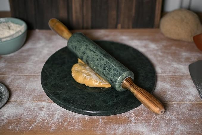 Rolling Pin for Baking (green chakla, 11x11 inches)