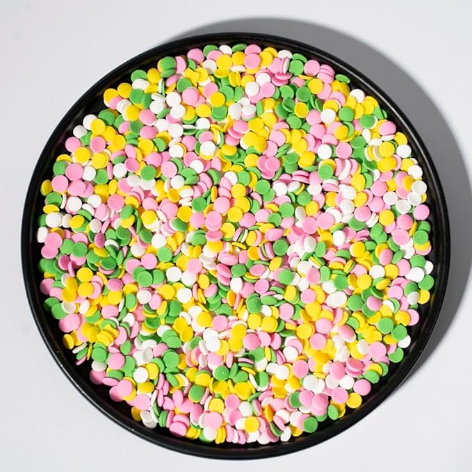 NIPEOR Rainbow Sprinkles Confetti Sprinkles 3.53oz/100gEdible Sprinkle Topping Confetti Sprinkles, Round Sprinkles for Cake Decorating, Cupcake Candy Sprinkles and Ice Cream Toppings (Rainbow Confetti Yellow Orange Blue)