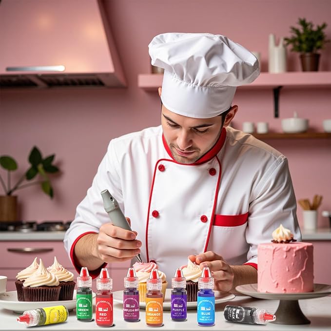 Oil Based Food Coloring for Chocolate 8 Colors Oil Edible Food Dye Set for Sugar Candy Melts Oil Royal Icing Dye for Backing Cookies Fondant Food Grade Color for Cake Decorating - 0.25 Fl. Oz/Bottles