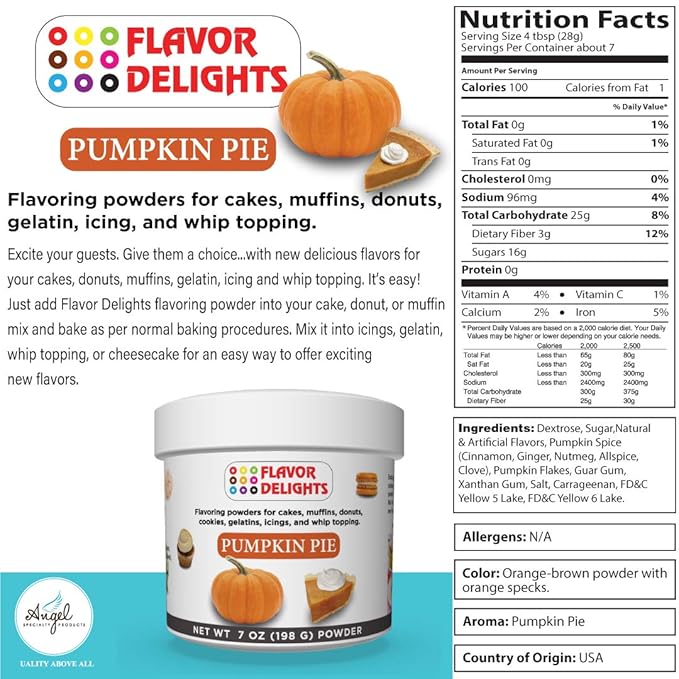 Flavor Delights Flavored Powder Bakery Mix Pumpkin Pie