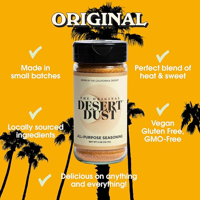 Desert Dust All-Purpose Seasoning – Smoky, Earthy & Sweet with Organic Date Sugar | Versatile Rub for Steak, Chicken, Fish, Veggies & More | Gourmet BBQ & Grilling Spice Blend (5oz,Original)
