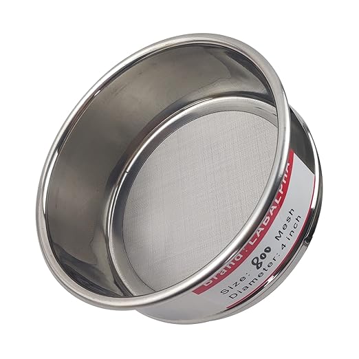 LABALPHA 800 Mesh Lab Sieves, Test Sieve #800 Mesh, 4'' Diameter, 304 Stainless Steel Wire Cloth (0.02mm)