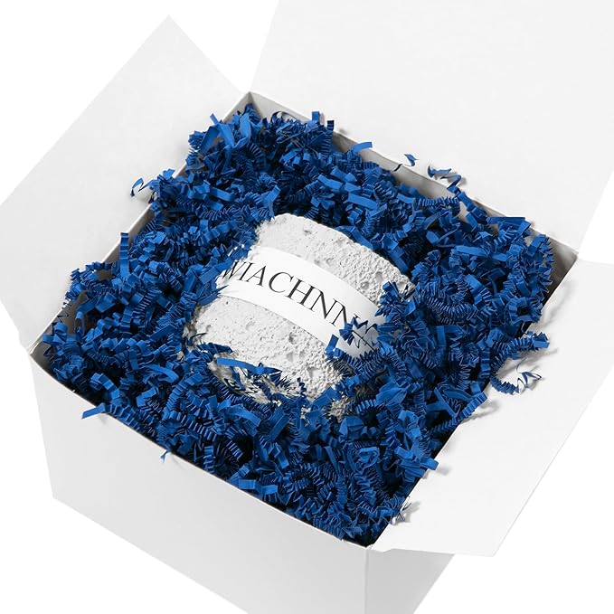 Mefleet 1 LB Crinkle Cut Paper Shred Filler Dark Blue Crinkle Shredded Paper for Gift Box - Gift Basket Bag Filler - Grass Cushion Stuffing for Father's day, Birthday Packaging Wrapping