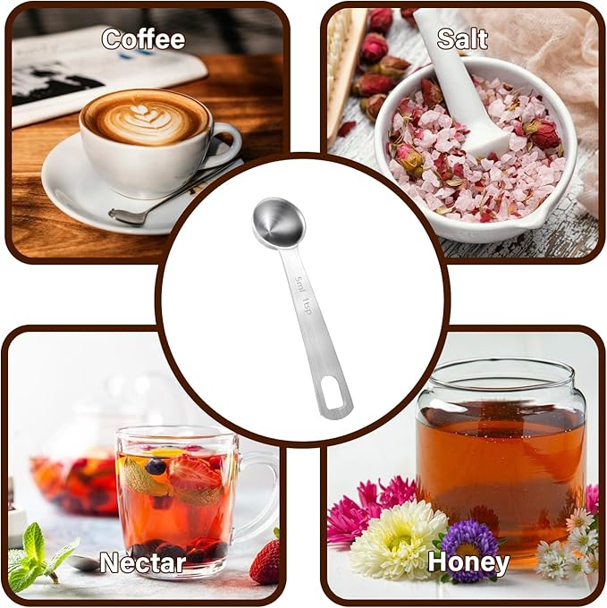 Measuring Spoons Stainless Steel Tablespoon 5 ML/1 TSP, Small Metal Teaspoons for Measuring Dry and Liquid Ingredients