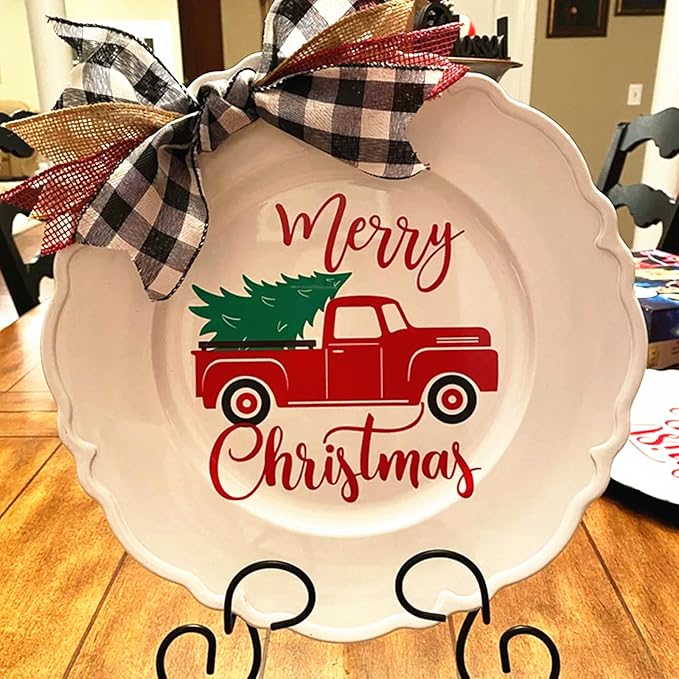 Silk Screen Stencil Self Adhesive Christmas Silk Screen Transfer 10 Pcs, Snowman Snowfalke Buffalo Plaid Christmas Tree Mesh Stencil for Painting on Wood/Fabric/Wall/Glass, Xmas Winter Holiday Decor