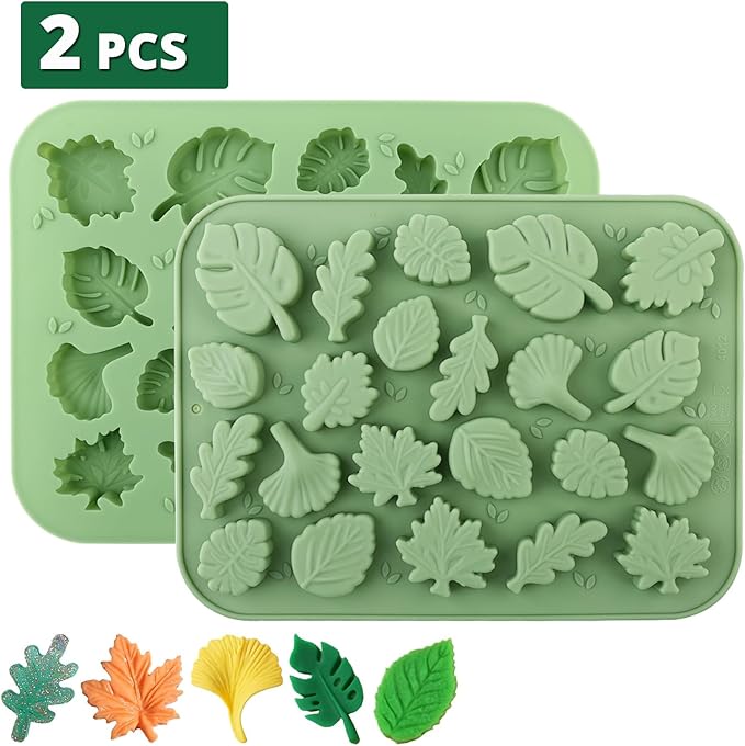 Candy Chocolate Mold Silicone Mold For Making Candy, Chocolate, Cake Decoration, Pudding, Cookies, Ice Cube (Leaf mold)