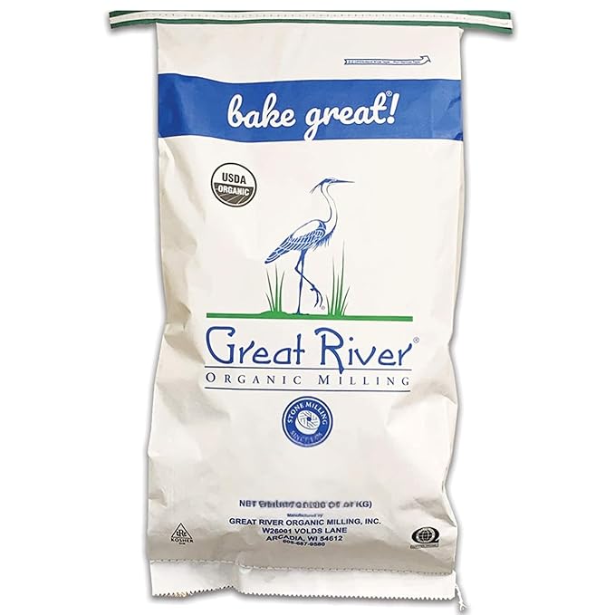 Great River Milling Lily White Organic All-Purpose Flour | Unbleached & Unbromated | Non-GMO, Kosher | Ideal for Bread, Cookies, Cakes, Pizza Dough & Everyday Baking | 25 Lb