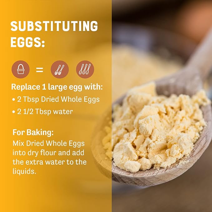 Judee's Gluten Free Dried Whole Egg Powder - Versatile Baking with Egg Powder - Camping & Backpacking with Protein Mix - Long-Term Storage Ready Blend - 11 Oz