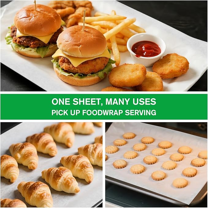 EcoDispose Precut POP UP Deli Paper Sheet Pack of 200, Interfolded Heavy Paper for Food Wrap and Serving (15" x 10-1/2", White)