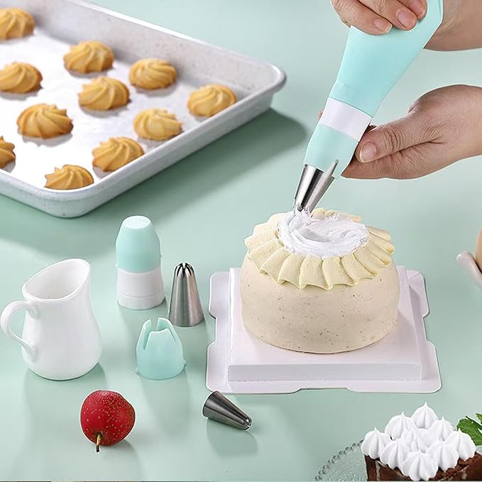 4Sets Coupler Piping Bag Plastic Standard Couplers for Large/Small Piping Tips Nozzles with Fresh-keeping lid