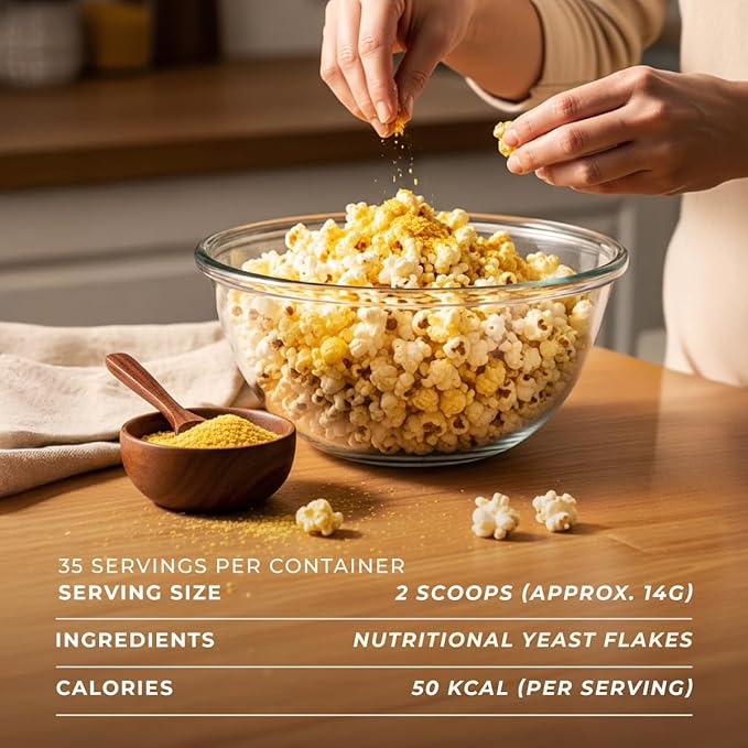 Gya Tea Co Fortified Nutritional Yeast Flakes 1.1lb (17.64 Oz) Dairy Free, Premium Vegan Cheese Substitute, Source Of Protein & Vitamins - Non-GMO, Keto-Friendly, Gluten Free