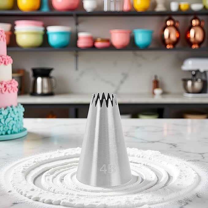 Cake Decorating Icing Piping Tip, large Decorating Tips Stainless Steel, Cake Icer Tips Large Decorating Icing Tips, Decorating Tools, Icing and Piping Tips (4B)