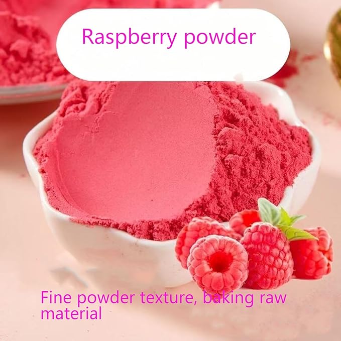 Raspberry powder 6.35oz. Frozen dried fruit powder, used for baking, beverages, smoothies and yogurt