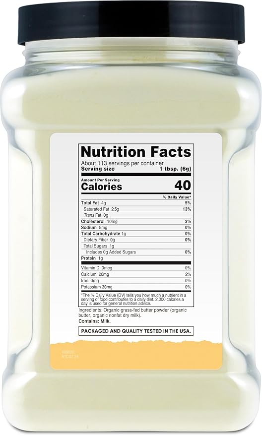 Nutricost Organic Grass-Fed Butter Powder (1.5 LB) - GMO-Free, Gluten-Free