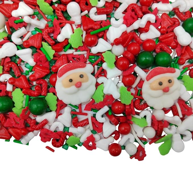Christmas Sprinkles for Cake Decorating Edible Santa Claus Icing Decoration for Xmas Party Cake Cupcake Toppers Dessert Cookie Decorations