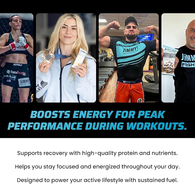 JIMMYBAR! - Strawberry Cookies 'n Cream - Protein Bars With Collagen - 12 Count - 18g Protein Snack Bars - 5g Sugar - Protein Snacks for On-The-Go - Post Workout Meal Replacement Bar