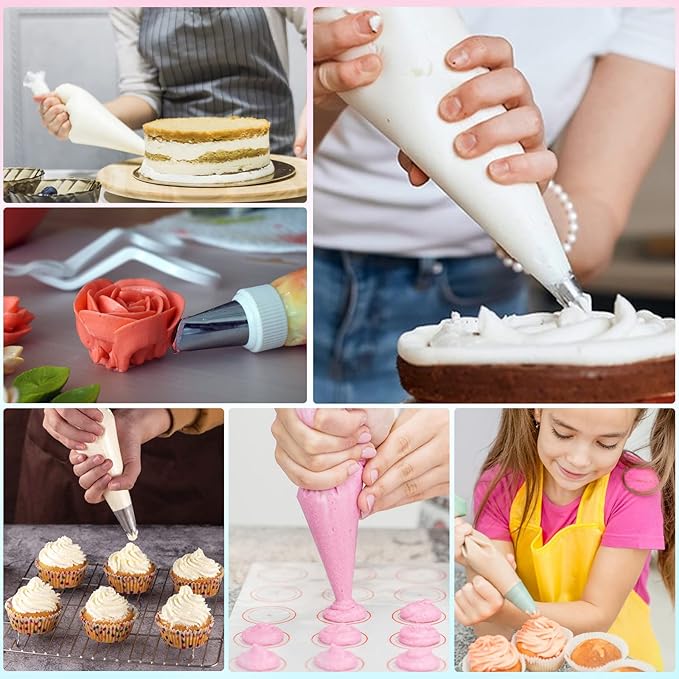 XSEINO Disposable Piping Bags, 12 Inch - 200PCS Heavy Duty Anti Burst Pastry Bags With Bump Non-slip Design For Icing and Frosting and Cookies Decoration Bags(Thickened)