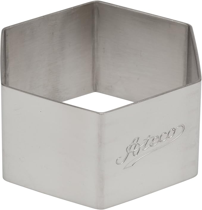 Ateco Hexagon Stainless Steel Form, 2.3 by 1.4-Inches High