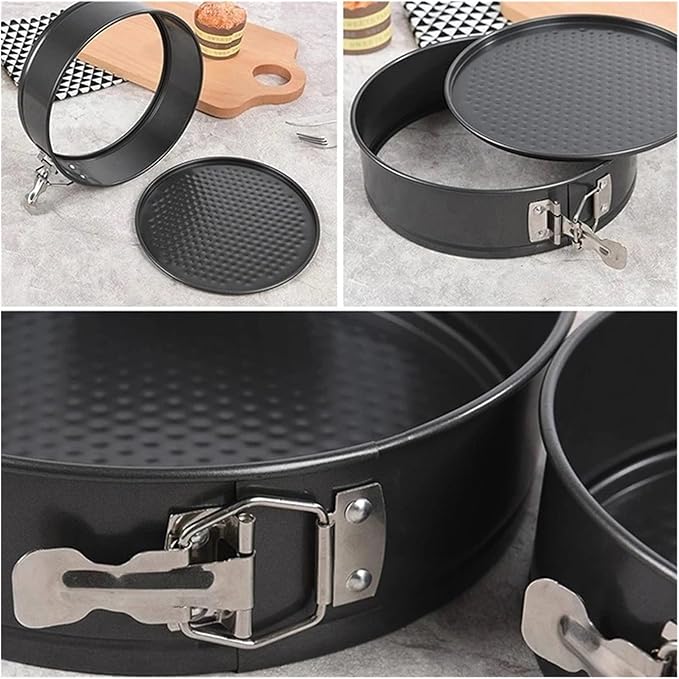 18/20/22/24/26/28 CM Pan Carbon Steel Baking Mold Bakeware Non Stick Spring Form Round Cake Baking Pan Cake Tool Kitchen Gadget(24CM)