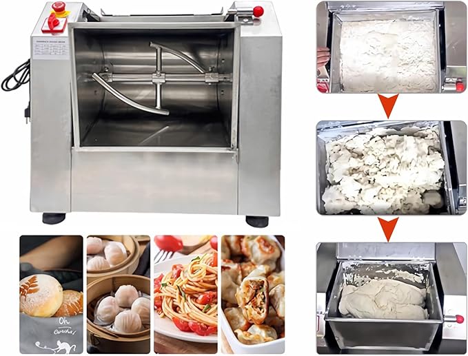 INTSUPERMAI 110V Commercial Dough Mixer Machine 50 KG Kneading Capacity Electric Food Mixer Flour Mixer 3000W/4HP for Dough Mixing Kneading