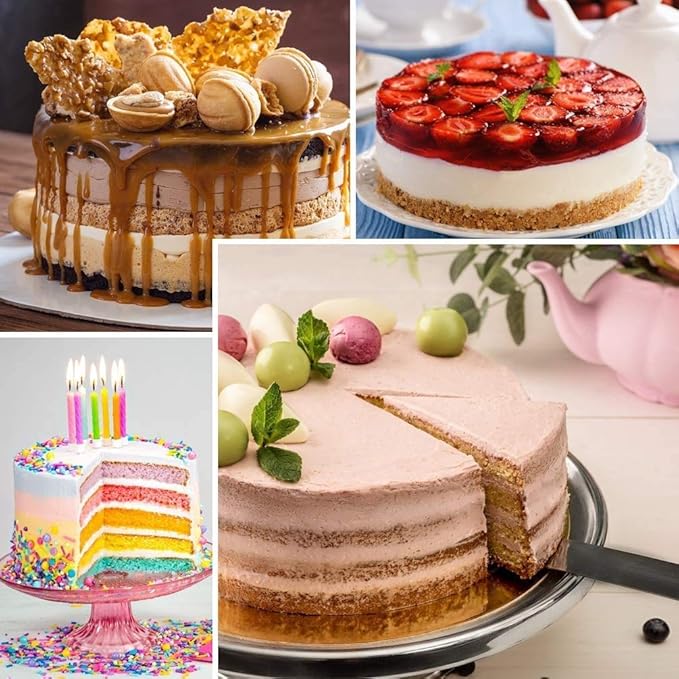 4 Pcs Layer Cake Pan Set, 8 Inch Silicone Round Cake Mold Rainbow Non-Stick Baking Tins for Jumbo Whoopie Pie Cake Vegetable Pancakes Taco Shells Pizza Crust Omelet Frittata and Resin Craft