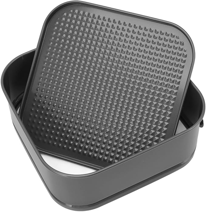 Cake Pan Set for Baking, 3Pcs Non Stick Rectangle Springform Pans Removable Bottom Leakproof Cheesecake Pan Quick Release Latch Bakeware(18/20/22cm)