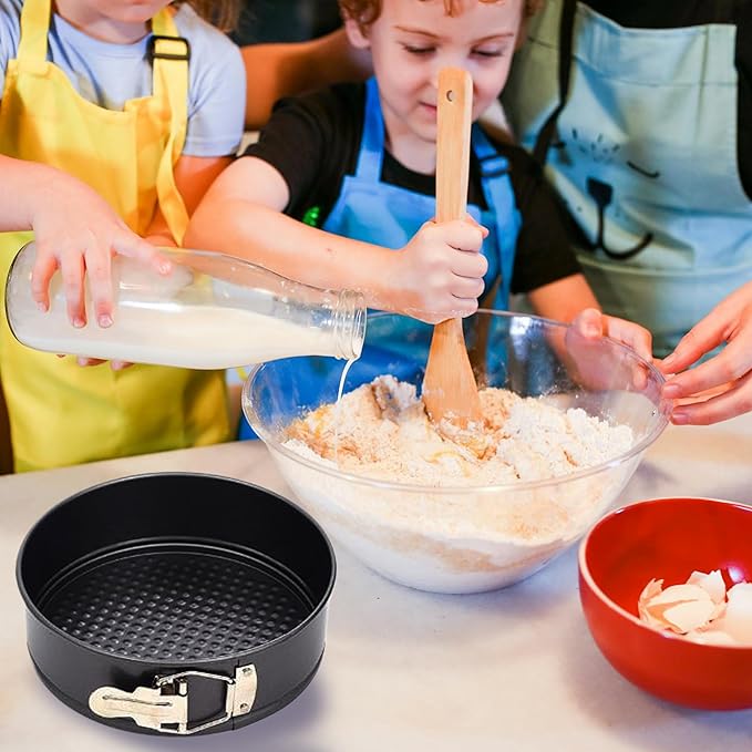 Round Bundt Springform Cake Pan: 9 Inch Springform Pan, 2 in 1 Cheesecake Pan with Removable Bottom & Quick-Release Latch, Non-Stick Carbon Steel Tube Pans for Baking(24cm