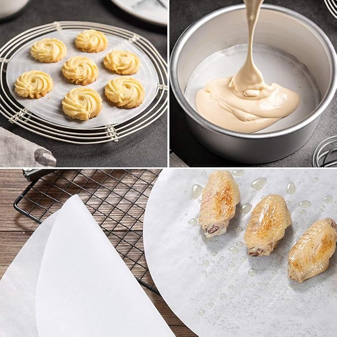 Parchment Paper Rounds, Set of 200, Non Stick 6 Inch Baking Parchment Paper/Parchment Baking Circles for Springform Pan, Tortilla Press and so on(4.5/5.5/7/8/9/10/12inch Available)