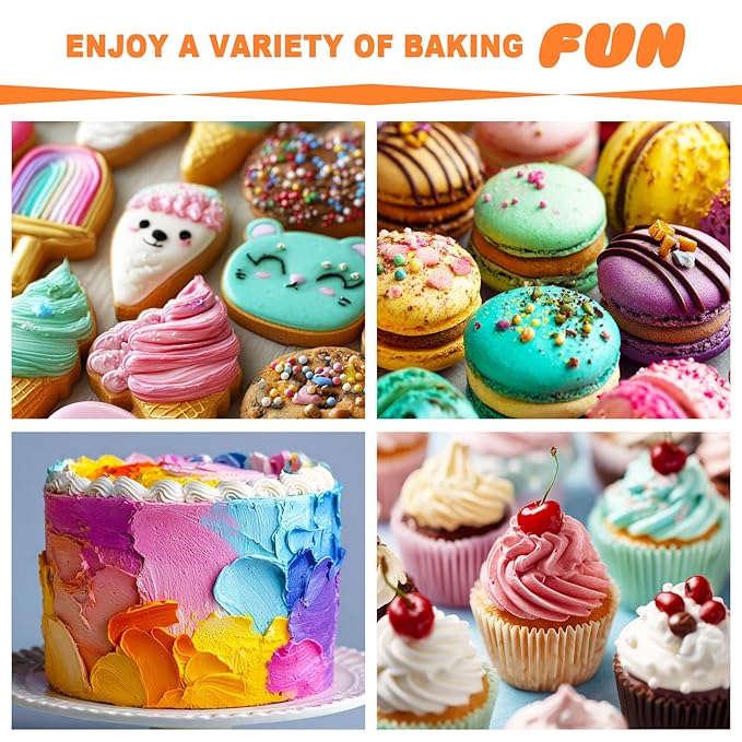 Gel Food Coloring Set for Christmas, 12 Colors with red, green, white, etc. Concentrated Food Coloring Gel for Icing, Baking, Candy, Cake Decorating, 0.35 Fl. Oz/Bottles