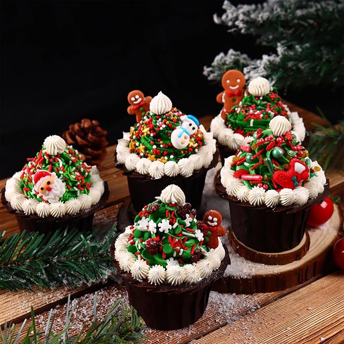 Edible Christmas Sprinkles for Cake Decorating 4.2ounce Holiday Jimmies Red and Green Sprinkles for Xmas Party Sprinkles for Cupcake Toppers Cookie Ice Cream Decorations Celebrations