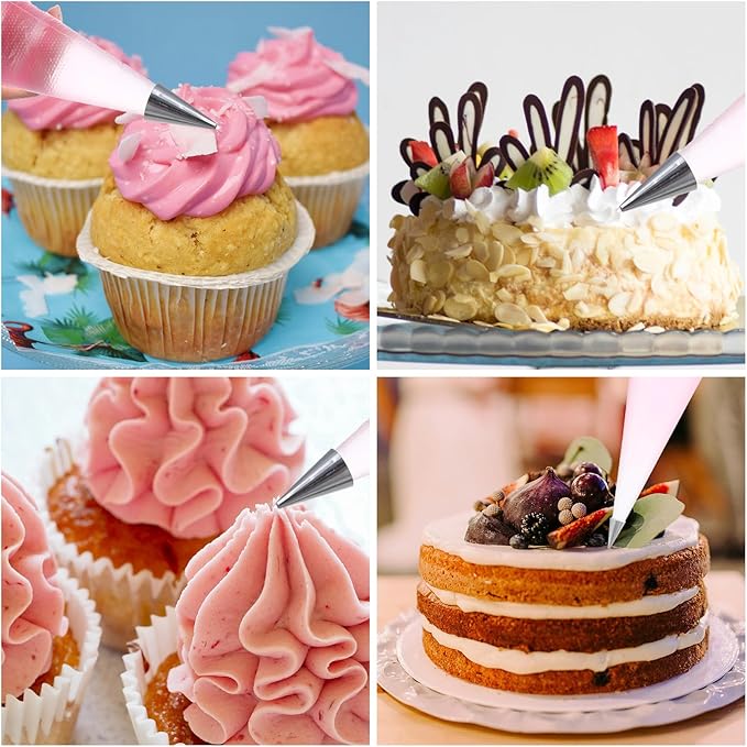 100Pcs 24 Inch Extra Large Piping Bags Disposable, Thickened Disposable Clear Plastic Icing Piping Bags, Food Grade Cake Decorating Bags for Dessert, Pastry, Cookies, Cupcake Decorating