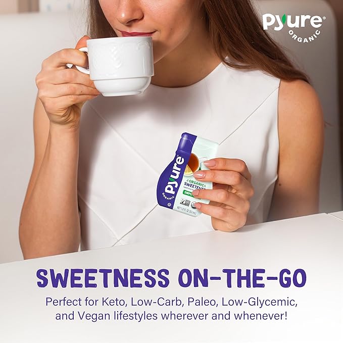 Pyure Organic Liquid Stevia Extract Sweetener – Zero Calorie, Sugar Free, Keto Friendly, Plant-Based Sugar Substitute – Non-GMO, Diabetic Friendly, Zero Carb, No Aftertaste – Simply Sweet – 1.8 fl oz