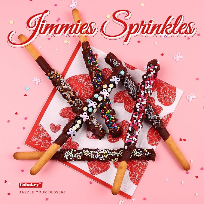 Heart Sprinkles for Cake Decorating, Cookies, Ice Cream, Cupcake Topper, 6 Packs Rainbow Nonpareils Sprinkles, Sugar Candy of assorted Sprinkles for Baking, Perfect for valentine Anniversary, Celebration Party