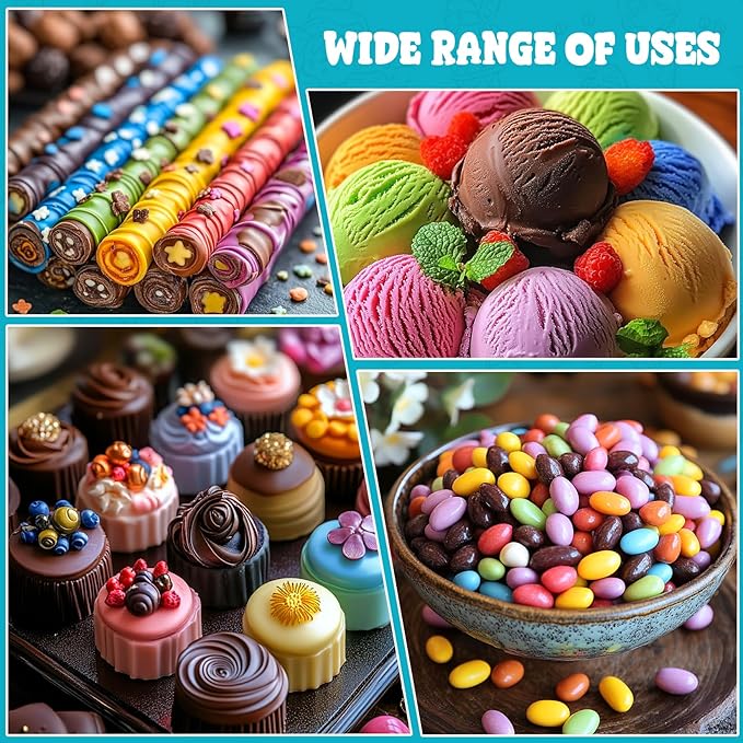Oil Based Food Coloring - 12 Color Flavorless Food Coloring Set for Chocolate, Colorful Oil-Based Food Dye for Cake Decorating, Candy Melts, Icing, Cookies, Fondant - 0.25 Fl. Oz