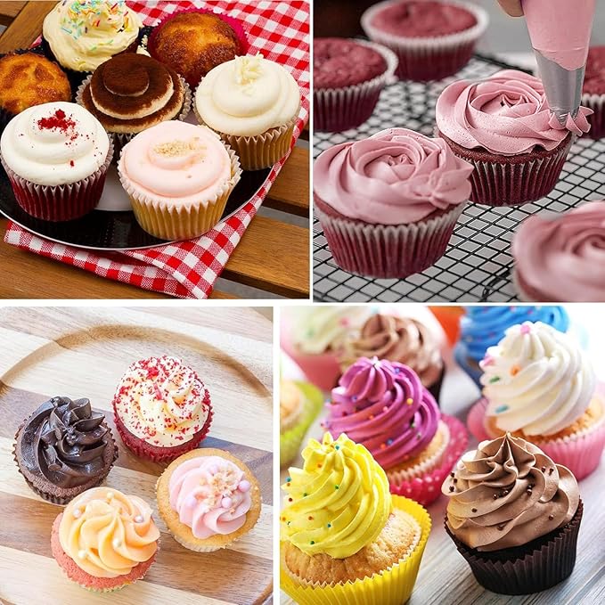 Professional Large Piping Nozzles, 4pcs Stainless Steel Seamless Icing Piping Nozzle Tip Set for Cakes, Cupcakes and Baking
