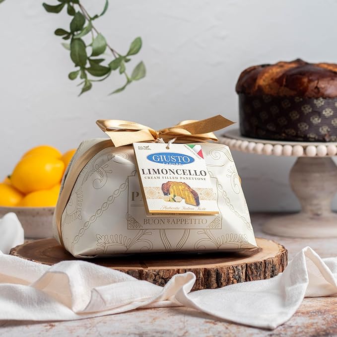 Giusto Sapore Authentic Italian Panettone Filled with Limoncello Cream - New and Imported from Italy, Family Owned - 28.21 oz