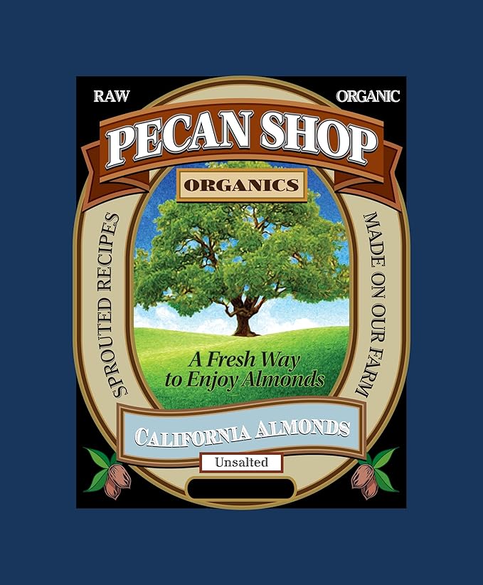 Pecan Shop Sprouted Raw Organic California Almonds 20 lbs-Unsalted Family Recipe Crispy