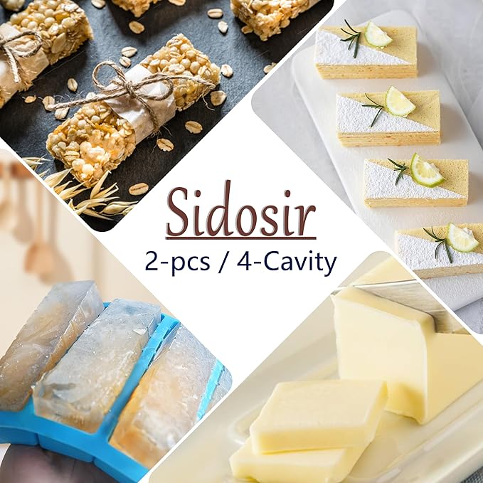 Sidosir 2PCS Butter Silicone Mold with Lid, Non-Stick Butter Mold Tray with Measurements for Making Butter for Chocolate Making and Homemade Cakes Baking