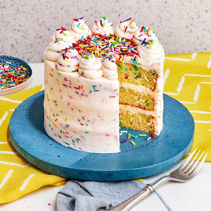 LEBERY Rainbow Jimmies Sprinkles Crunchy Jimmies Blue White Red Purple Sprinkles Colorful Pastel Jimmy Sprinkle Edible Blue White Sprinkle for Cake Baking Ice Cream Toppings Decorating 110g /3.88 Oz