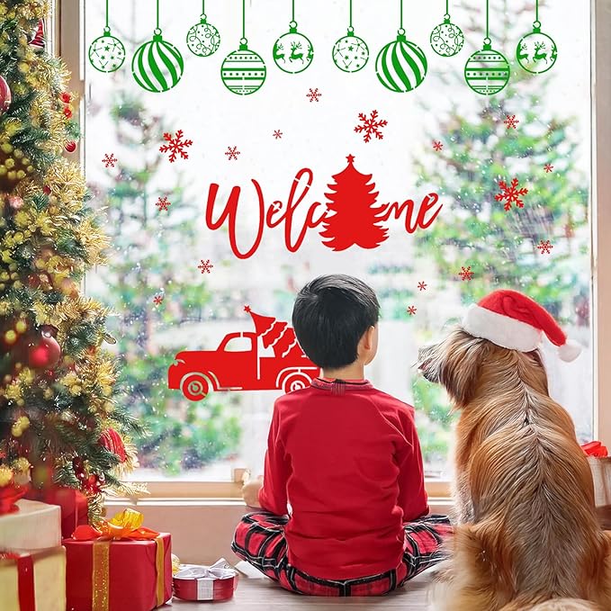 8 Pcs Large Christmas Stencils for Crafts, Reusable Christmas Rub on Transfers Painting Crafts, Xmas Stencils for Painting On Doormat Wood Wall Decor (Classic.8)